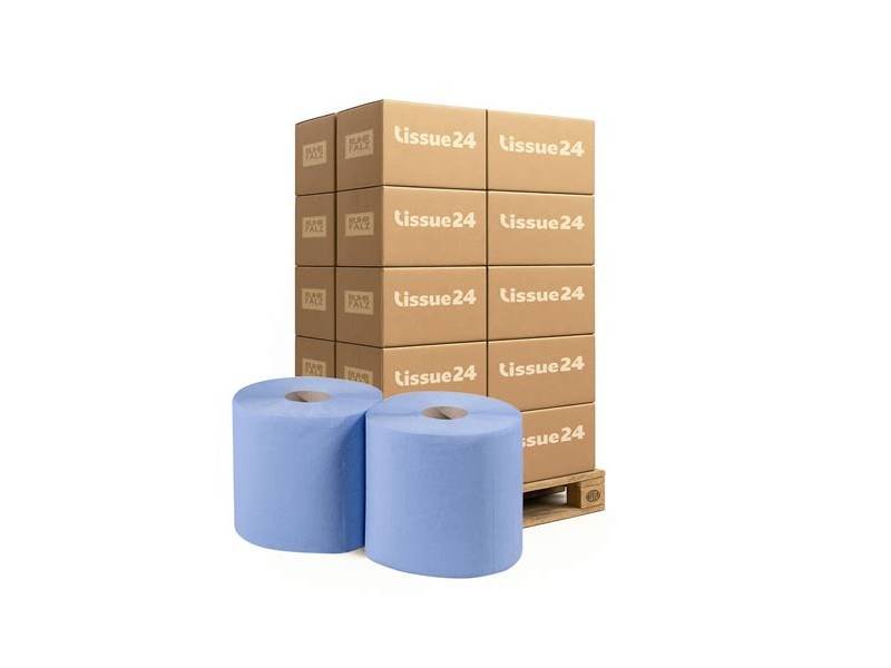 Putztuchrollen 3-lagig, blau, 1 Palette (36 Rollen)